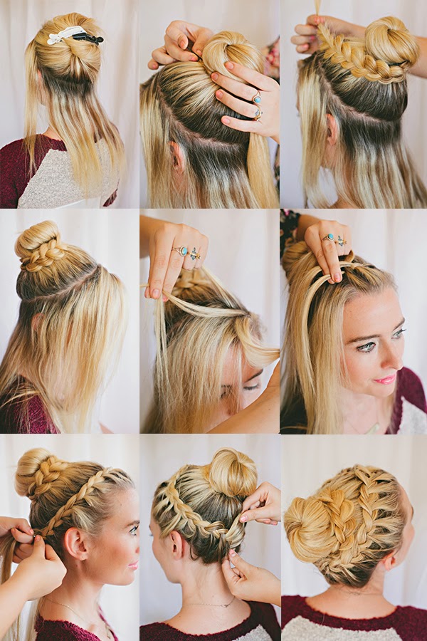 Learn Here: Amazing Braid Bun Hairstyle for step by step 