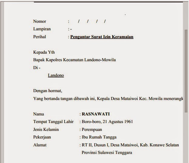 Contoh Surat Pengantar Surat Izin Keramaian  Mail Chaozkhaky