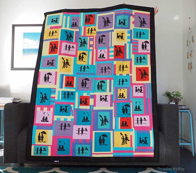 Silk Screen Printed Silhouette Quilt ~ Threading My Way