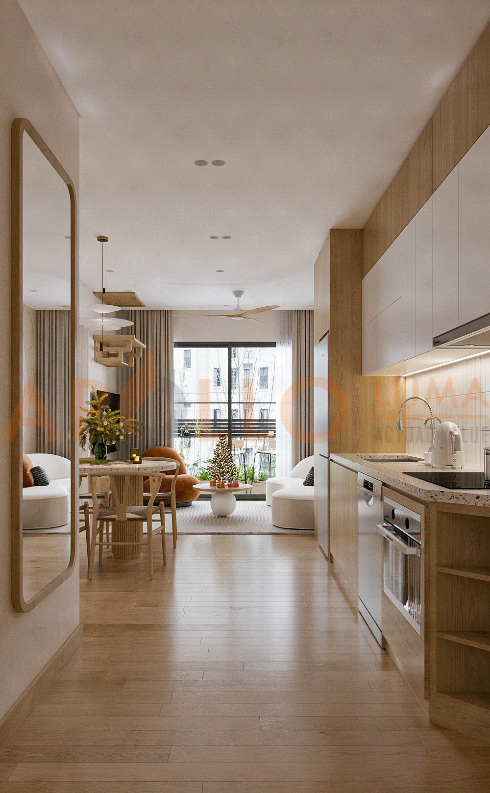 Thiết kế nội thất căn hộ 54m2 tòa P3 Pavilion Vinhomes Ocean Park