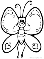 Butterfly Cartoon Kids Coloring Pages