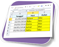 Rumus Exel TEXT Nama Hari dan Bulan