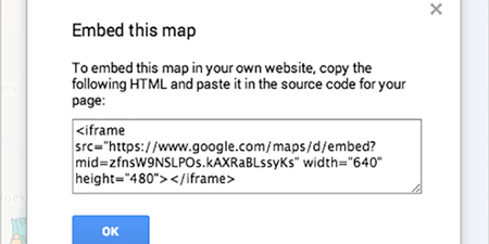 Embed your map from Google My Maps