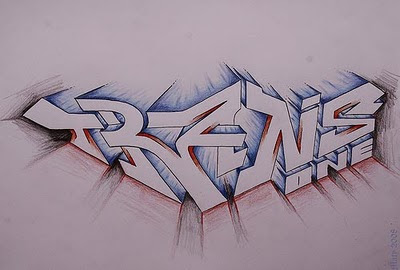 3d graffiti sketches