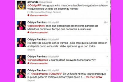 Twitter Odalys Ramírez y Patricio Borghetti 