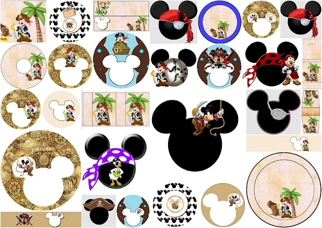 Mickey Mouse Pirate: Free Printable Candy Buffet Labels.