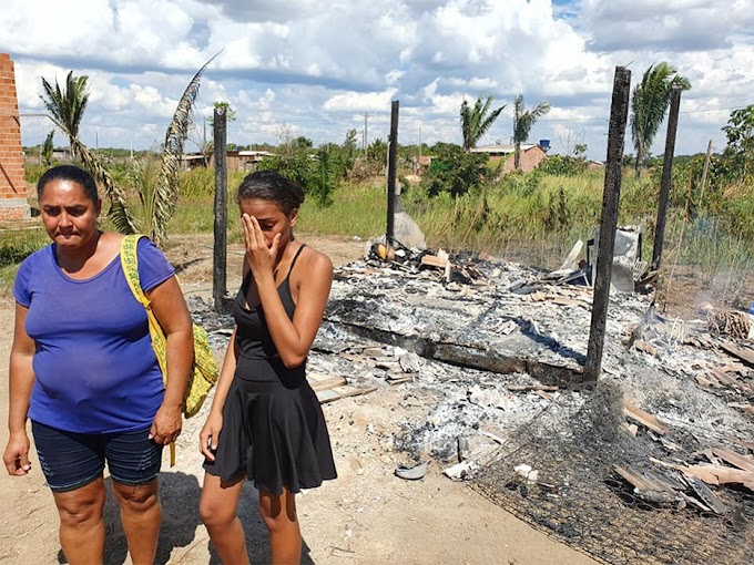 Viciado incendeia a própria casa e deixa família desabrigada