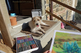 Art dog pastel wip dogsitting sweet companion Gregory
