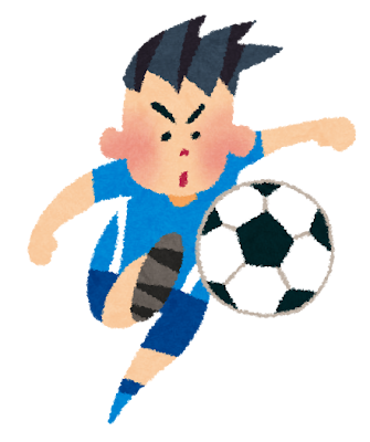 サッカー選手のイラスト「シュート！」