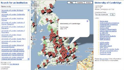 UK university map