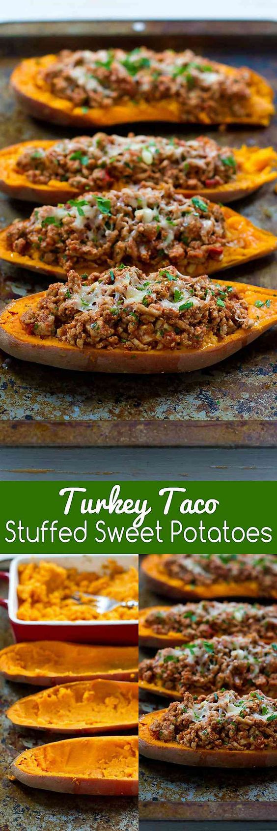 Turkey Taco Stuffed Sweet Potatoes