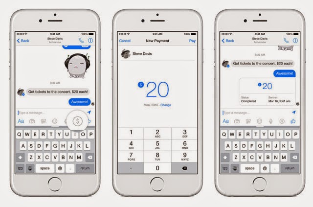 facebook permite transferul de bani din messenger