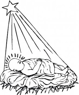 christmas star shining on jesus coloring pages