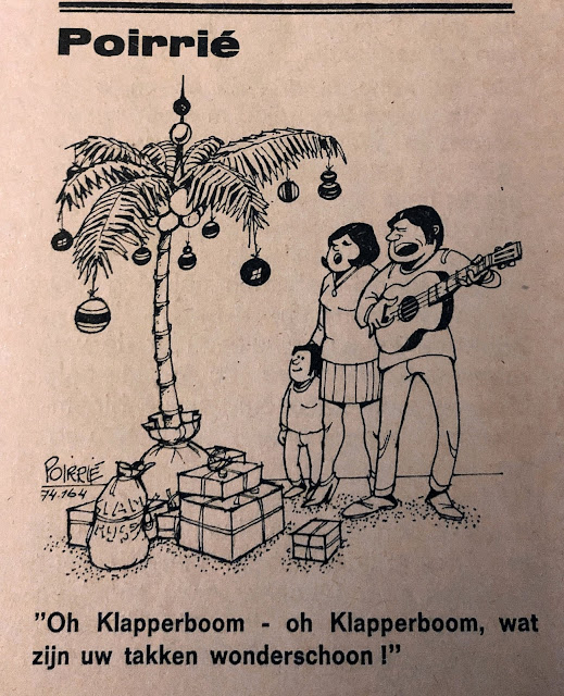 Cartoon Jack Poirrié: 'Oh Klapperboom - oh Klapperboom, wat zijn uw takken wonderschoon!'