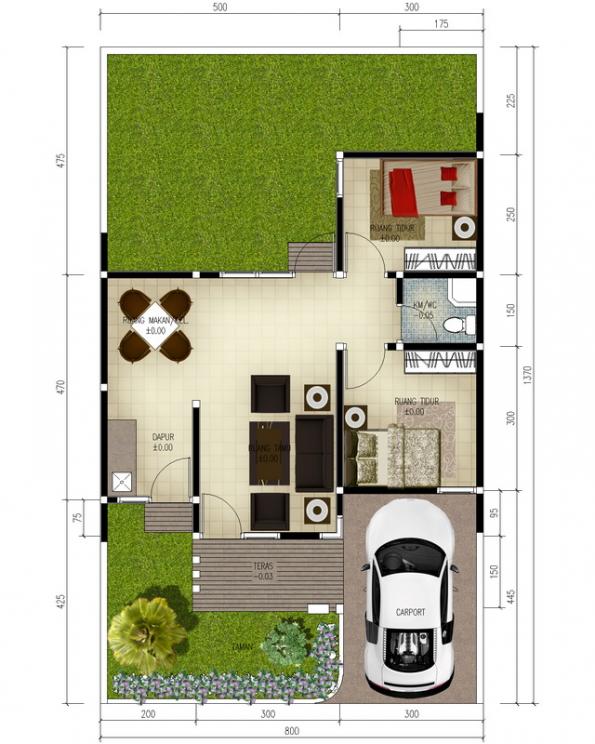 GAMBAR-DENAH RUMAH TYPE 50-MINIMALIS  freewaremini