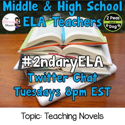 Join secondary English Language Arts teachers Tuesday evenings at 8 pm EST on Twitter. This week's chat will be about teaching novels.