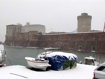 Fortezza Vecchia, snow, Livorno
