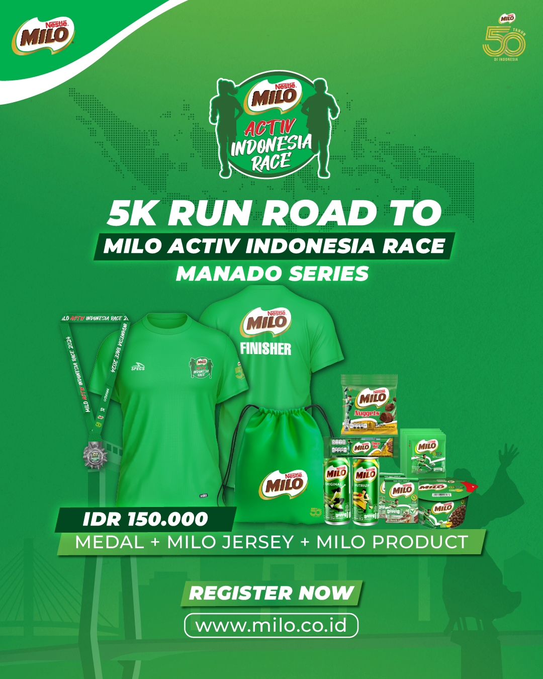 Racepack 5K 🏅 Road to MILO Activ Indonesia Race Series 2024