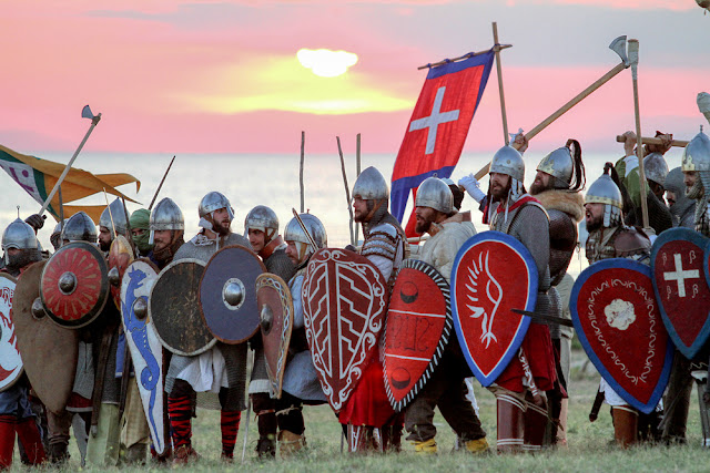 representação de guerreiros normandos