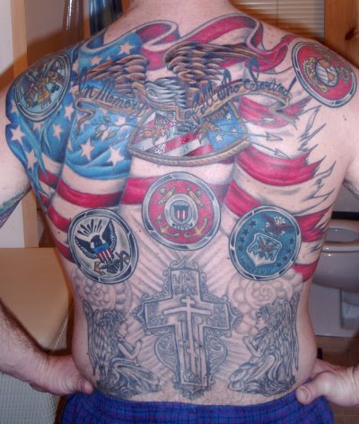 Full Back American Eagle Concept Tattoo Design
