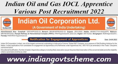 Indian Oil and Gas IOCL Apprentice Various Post