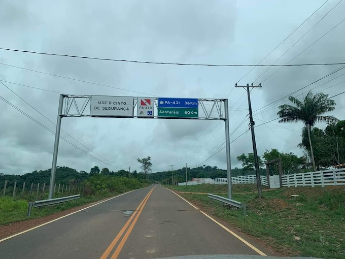 Pavimentação da PA-370 interligando Uruará-Santarém continua em obras.