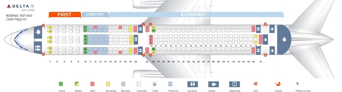 ✓ Beautiful Delta Boeing 767-300 Seat Map