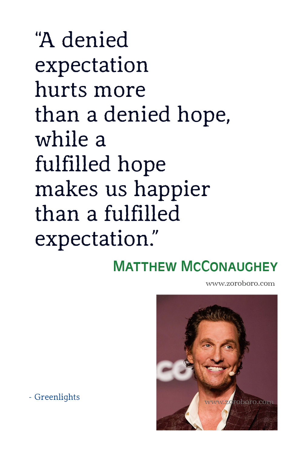 Matthew McConaughey Quotes, Matthew McConaughey Greenlights Quotes, Matthew McConaughey Inspirational Quotes, Matthew McConaughey Book Quotes.
