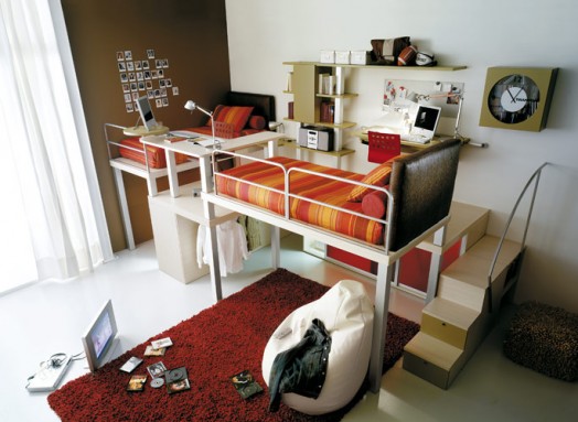 Modern bedroom boy’s storey loft design by Tumidei Sp-1