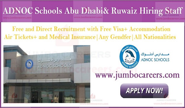 UAE School jobs with accommodation, Government school jobs in UAE,