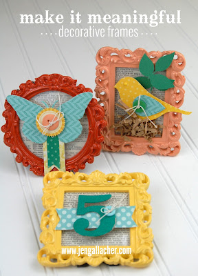 3 Decorative Paper Craft Frames by Jen Gallacher: http://jengallacher.blogspot.com/2014/11/handmade-decorative-frame-gifts.html