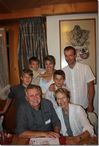 Day 4 Schwendiman party (Till, Jens, Angelina Heusser, Nils, Andi Heusser, Christian and Lilli Aeschlimann