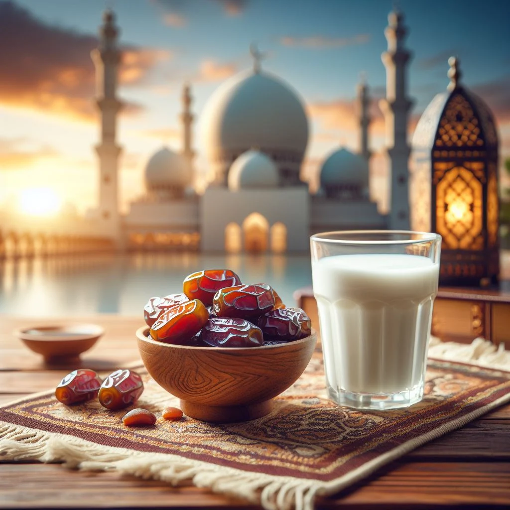 صورة تمر ولبن في رمضان