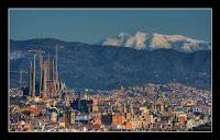 Montseny nevado desde Barcelona