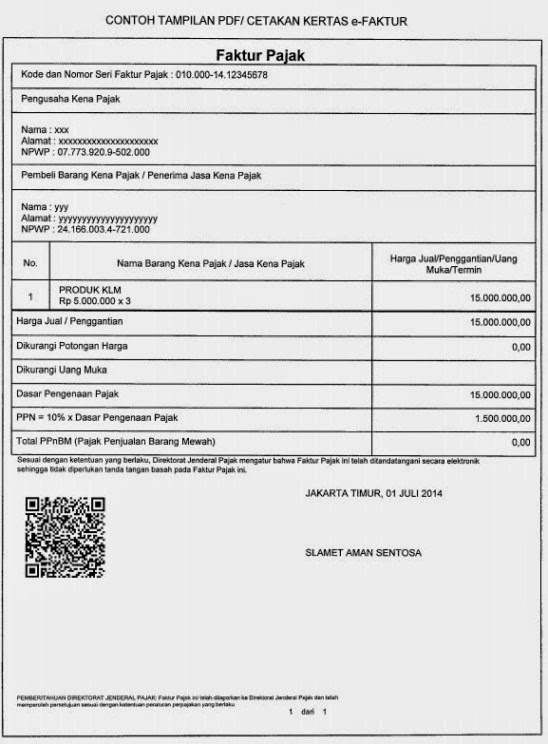 Ketentuan Pembuatan Faktur Pajak Elektronik (e-Faktur 