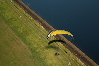 Paramania and rotax trike during low pass along the prospect reservoir