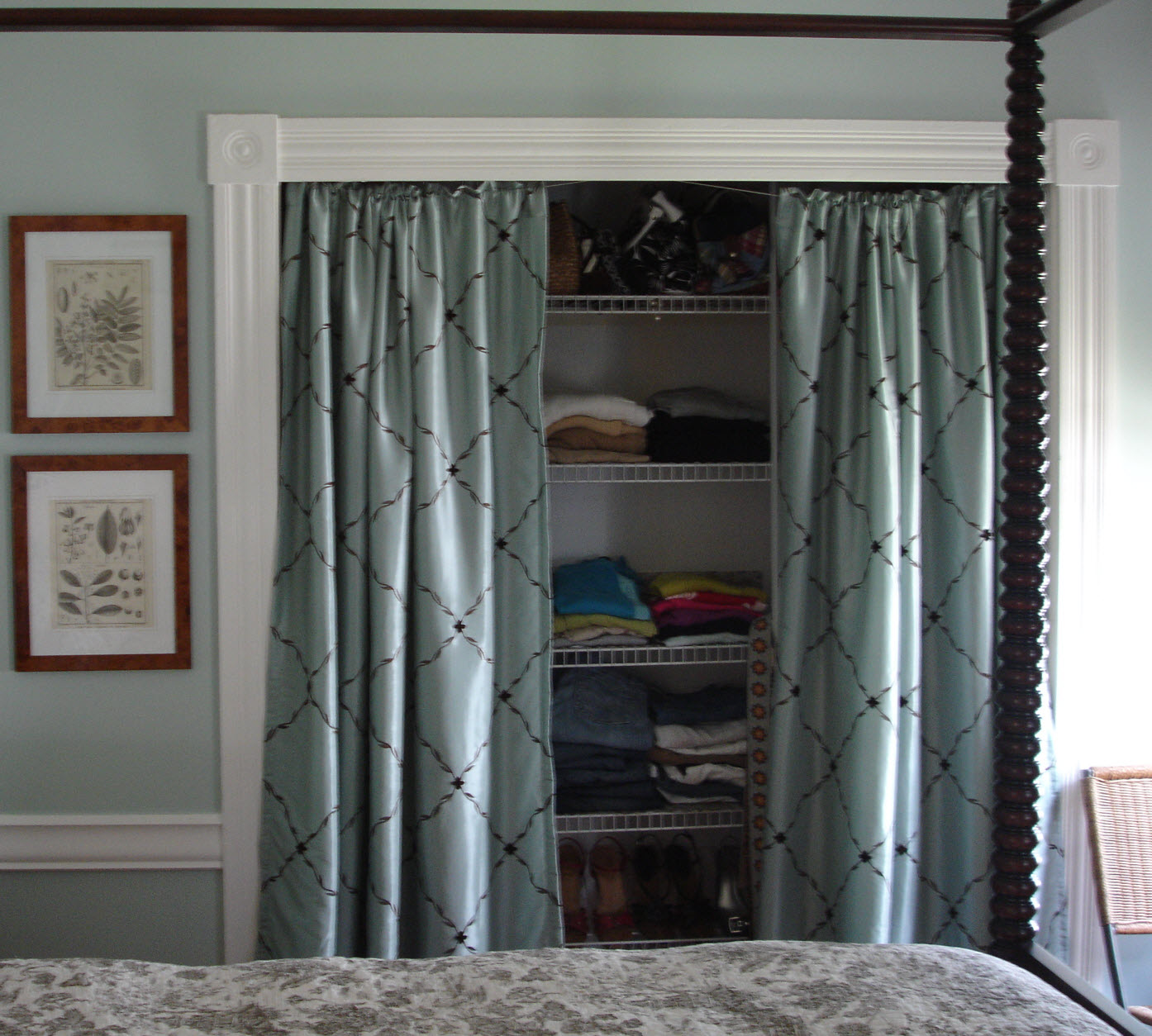 bathroom shower door Using Curtains for Closet Doors