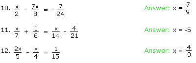 fractional linear equations in one unknown and their roots