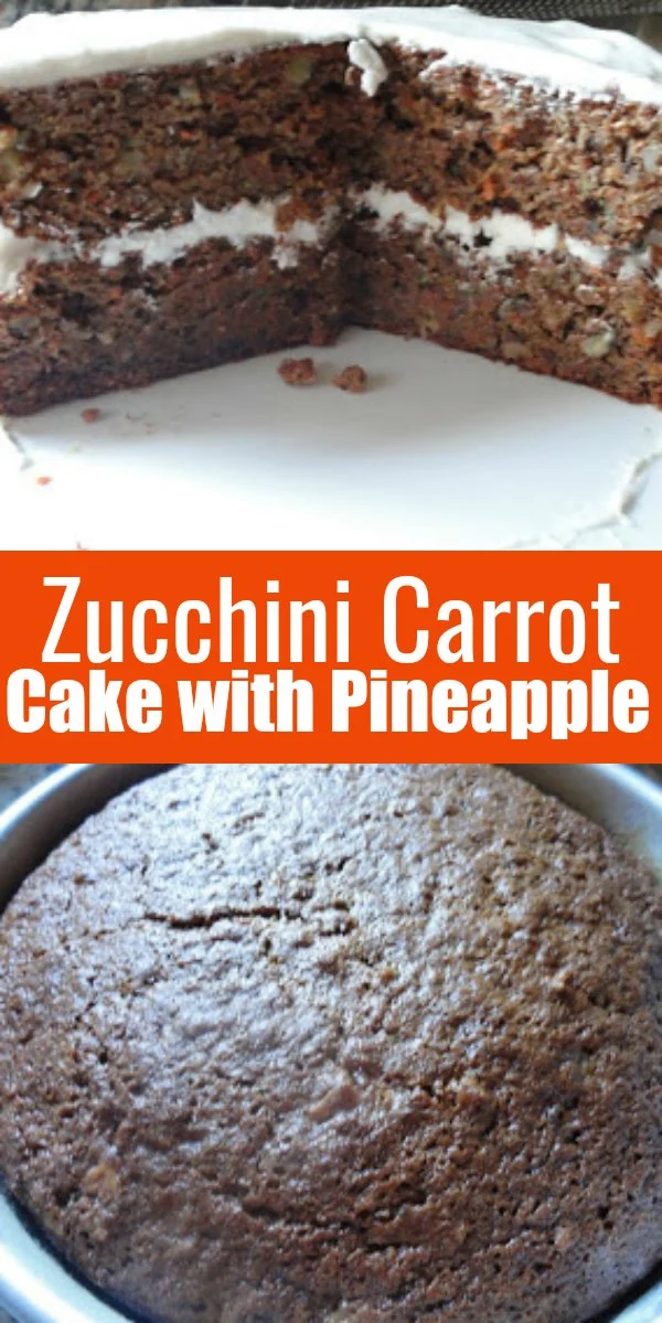 Zucchini Carrot Cake with Pineapple and Cream Cheese Frosting is a favorite dessert recipe from Serena Bakes Simply From Scratch.