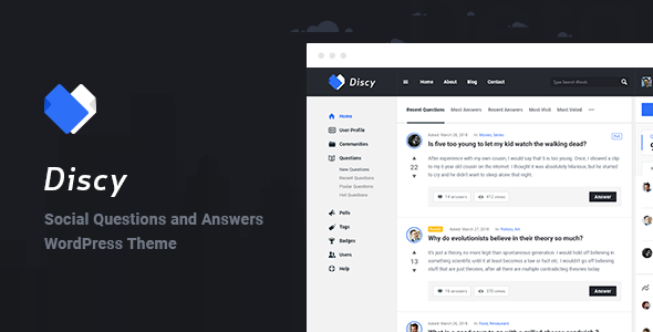 Discy – Social Questions and Answers WordPress Theme