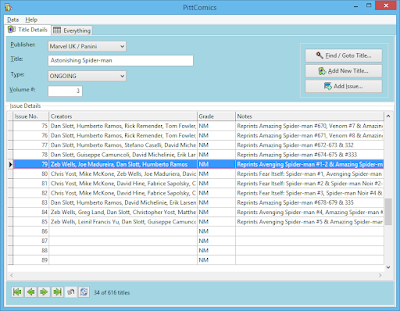 Screenshot of Title Details tab in PittComics