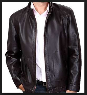 foto jaket bahan kulit ukuran besar model simple untuk laki laki