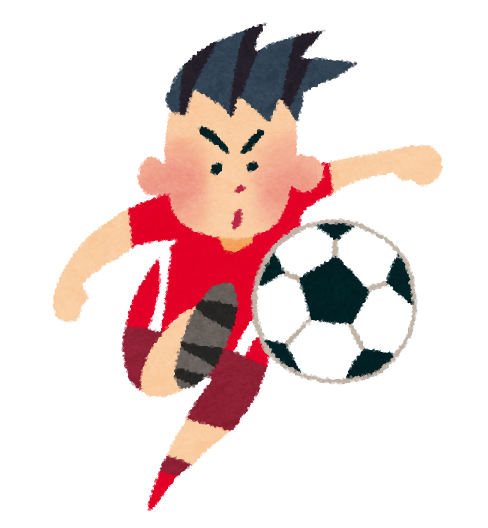 サッカー選手のイラスト 赤ユニフォーム 青ユニフォーム かわいいフリー素材集 いらすとや