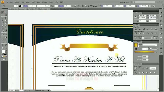 AdobeMasters.blogspot.com - Download Free Template Sertifikat Emas - Hijau Elegant _ Blog Panduan Adobe Suite