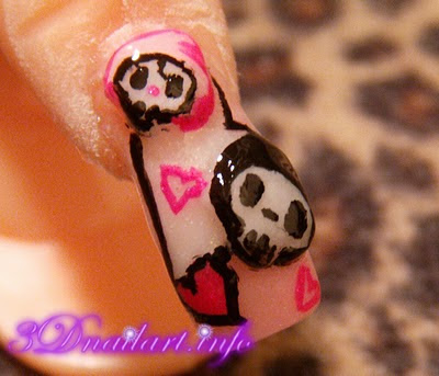 3d hello kitty nail art. day 3d nail art design.