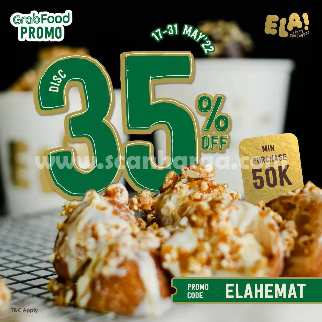 Promo ELA! Greek Doughnuts Discount 35% Off via GrabFood
