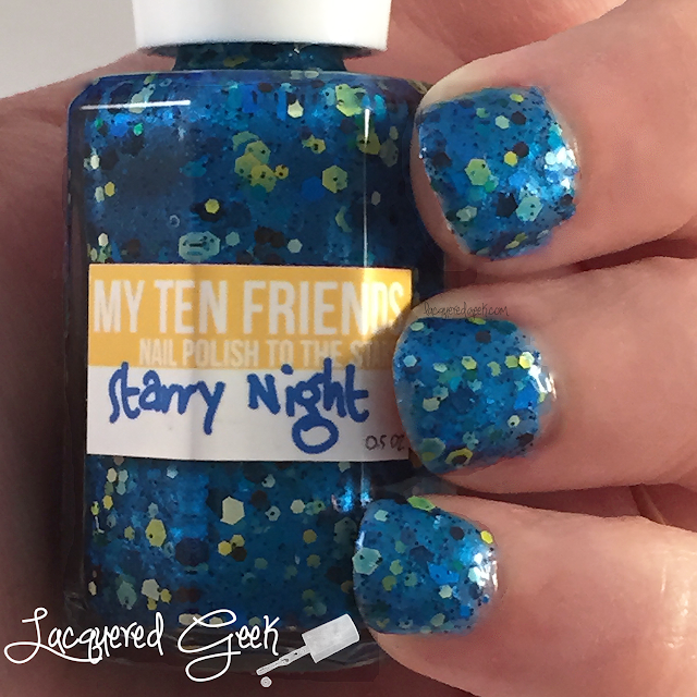 My Ten Friends Starry Night nail polish swatch by Lacquered Geek