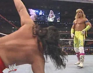 WWF / WWE - Wrestlemania 6: Shawn Michaels watches over Pat Tanaka in the Rockers/Orient Express match