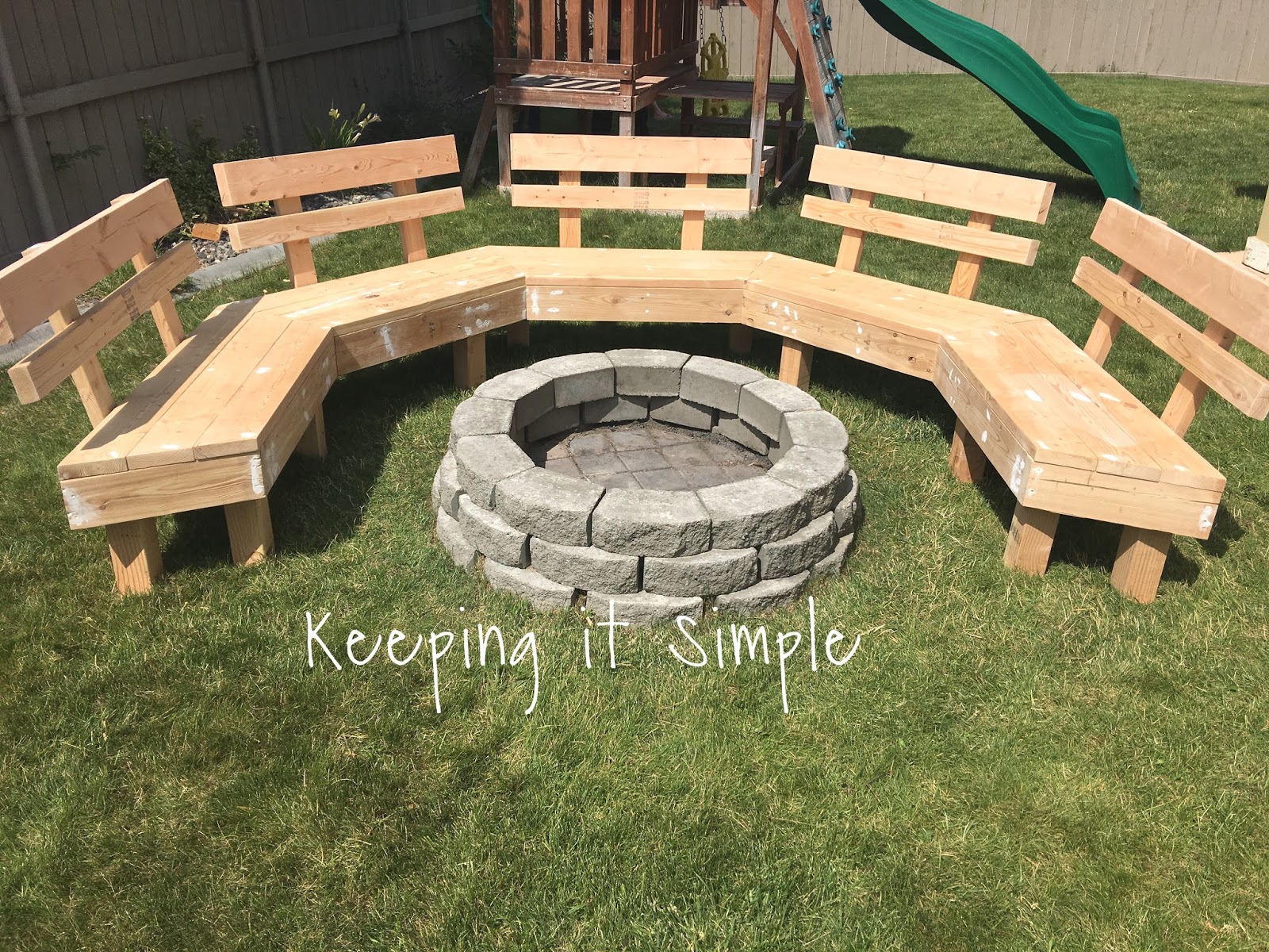 Diy Fire Pit Bench With Step By Step Insructions Keeping It Simple