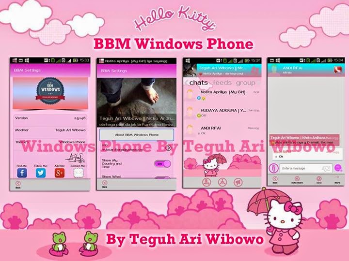 Apps BBM2 Mod WP Tema Hello Kitty Versi terbaru